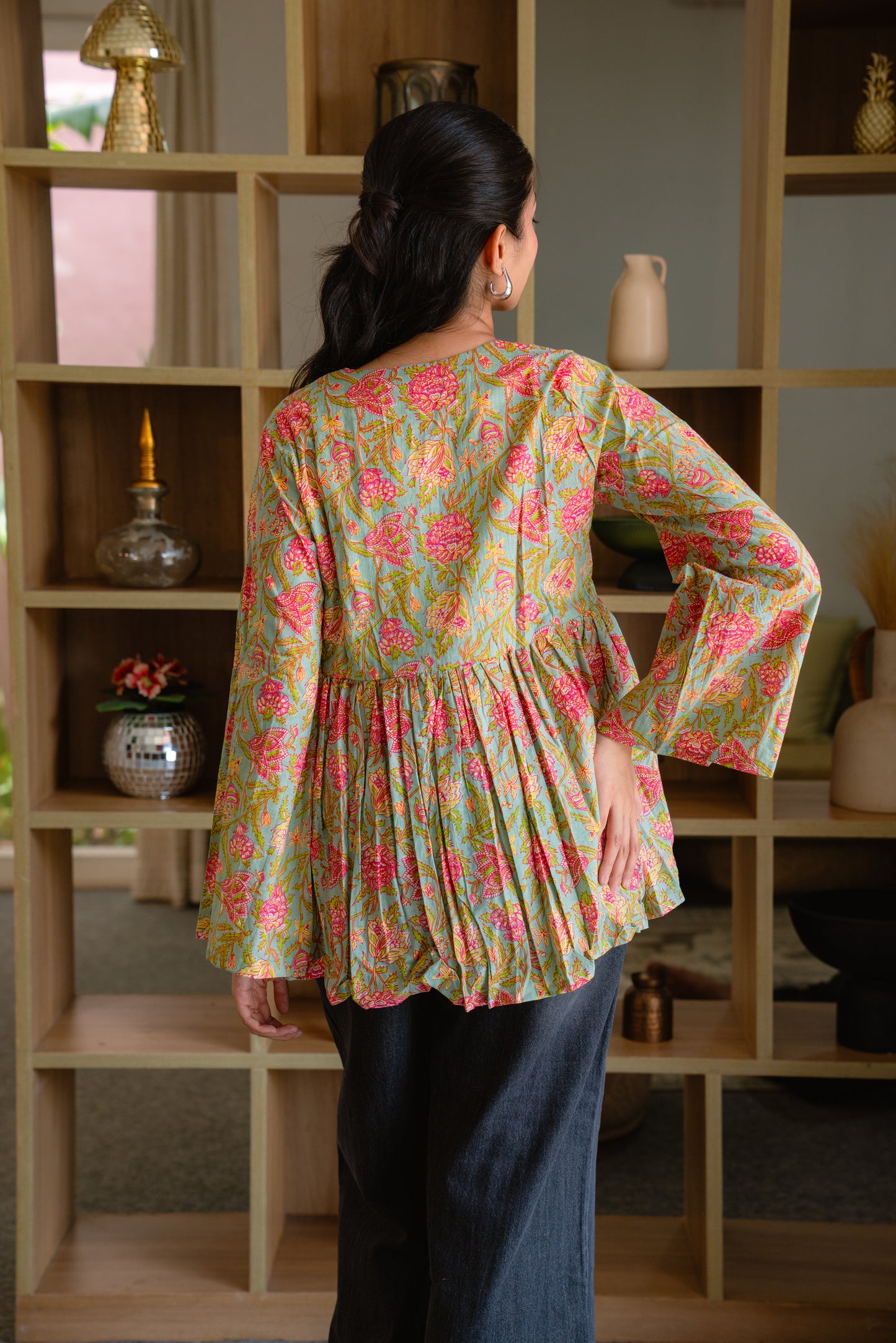Mint Blossom - Double Layer peplum top