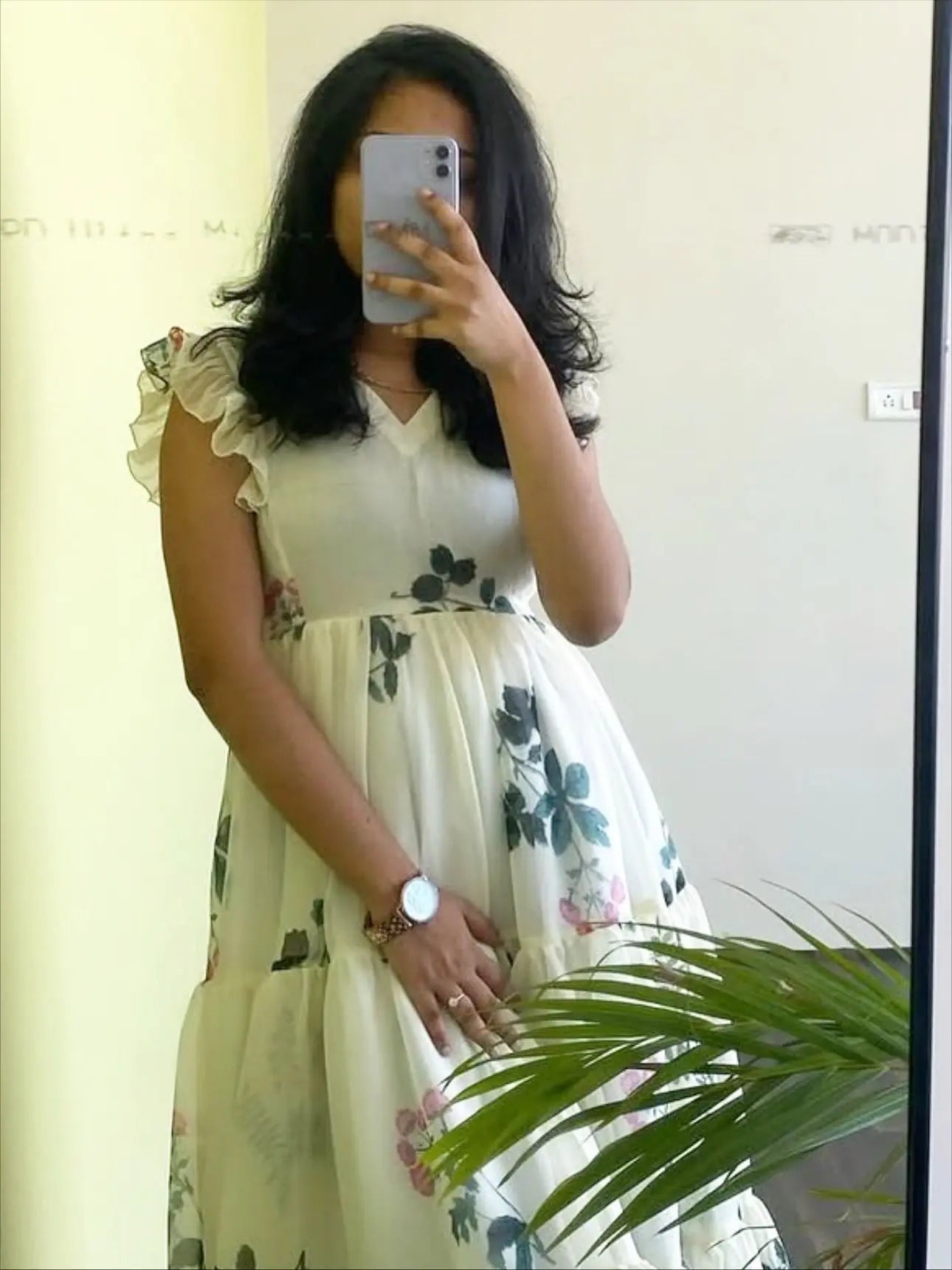 White Floral Midi Dresses image 3