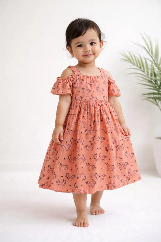 👉 Peachy Unicorn Dream Frock 🦄✨ image 0