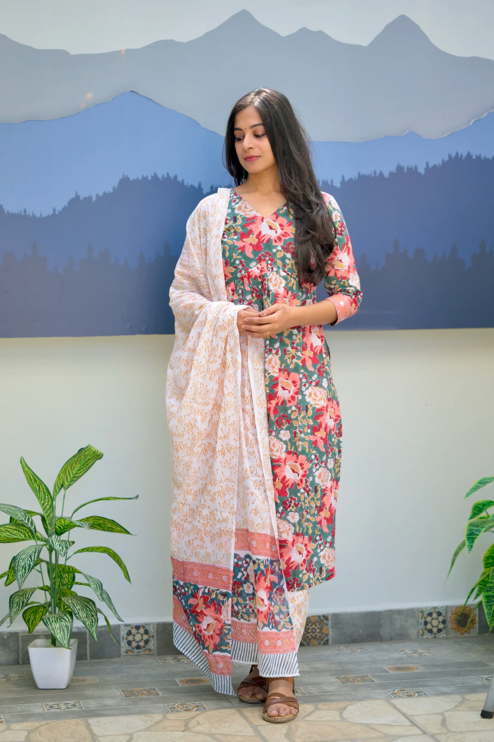 Foral Garden Cotton Suit image 1