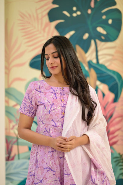 Lavender Bloom Cotton Suit image 4
