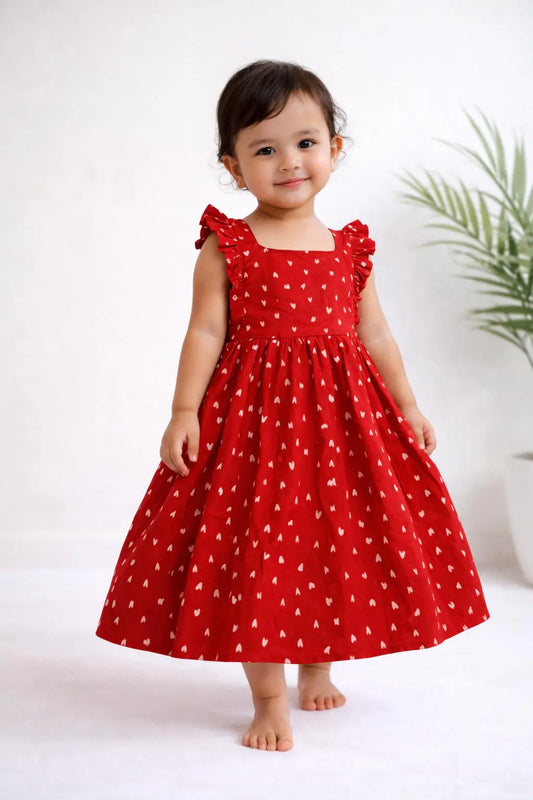 ❤️ Little Love Red Cotton Frock ❤️ image 0