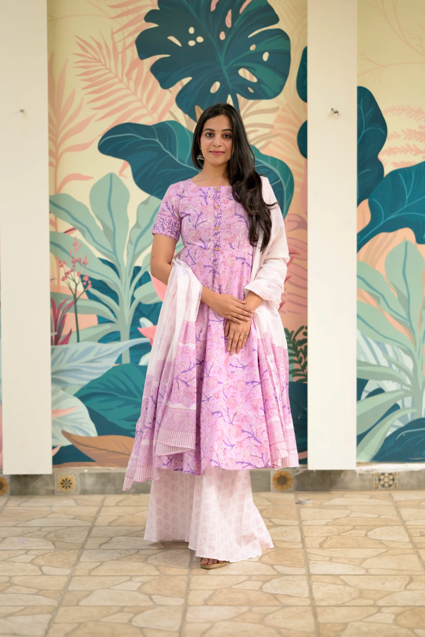 Lavender Bloom Cotton Suit image 1