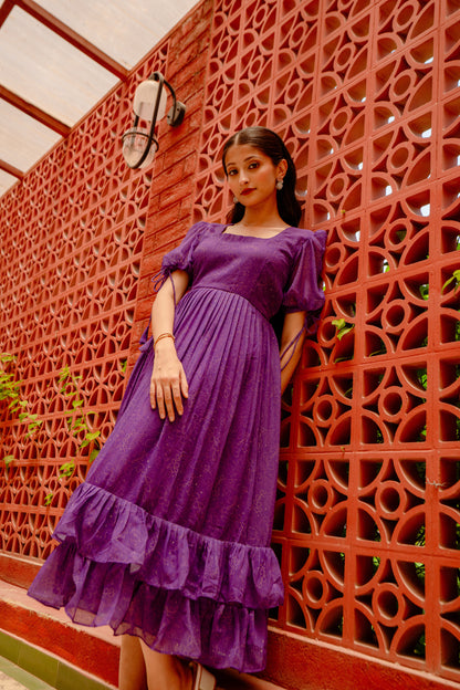 Violet Bloom Maxi Dress