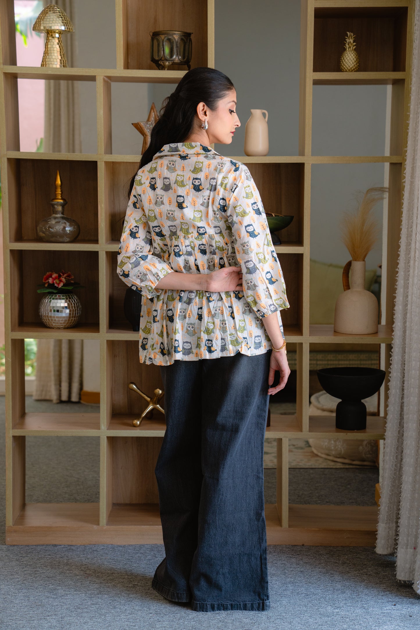 Forest Friends - Cotton Peplum Top