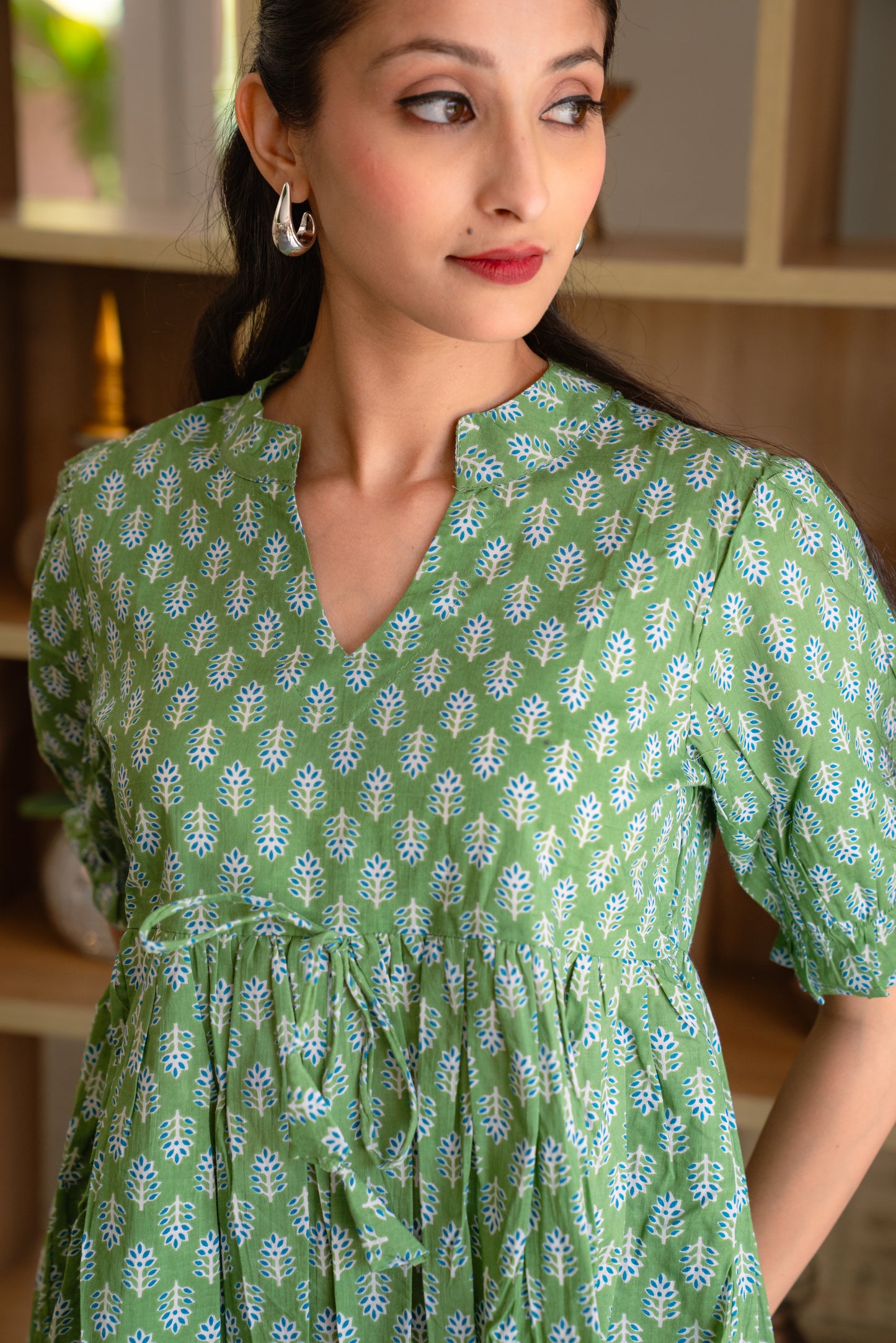 Sage Green - Cotton Peplum Top