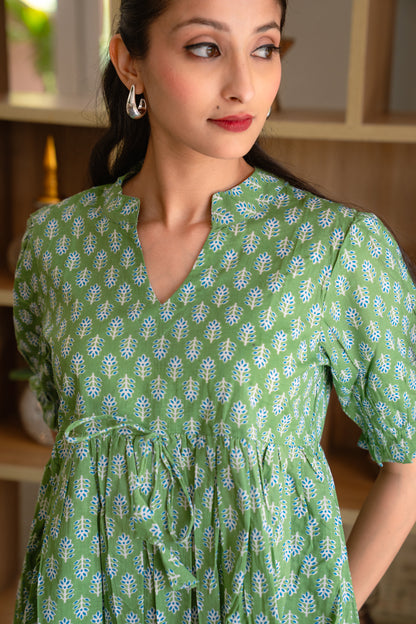 Sage Green - Cotton Peplum Top