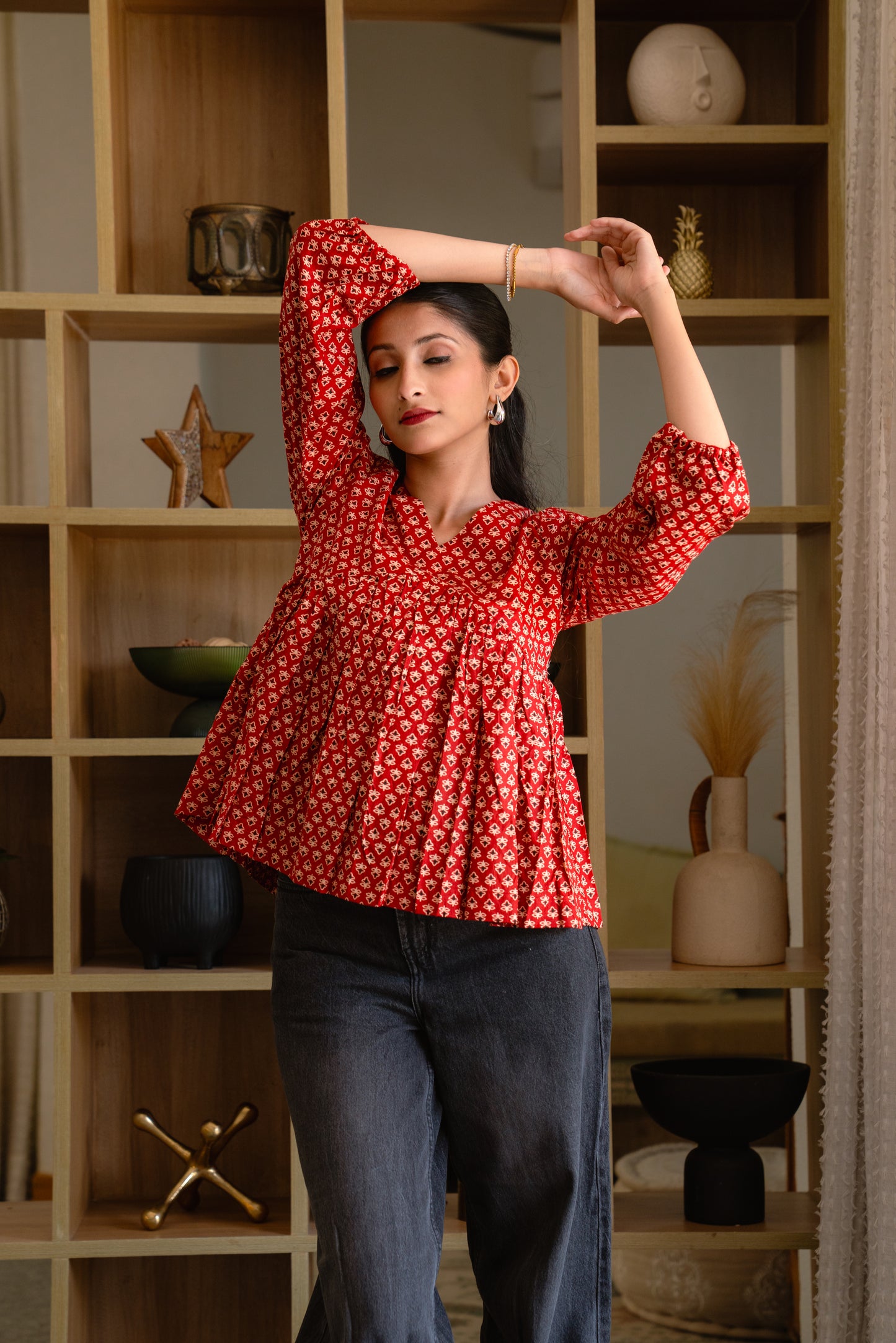 Ruby Bloom - Cotton Peplum Top