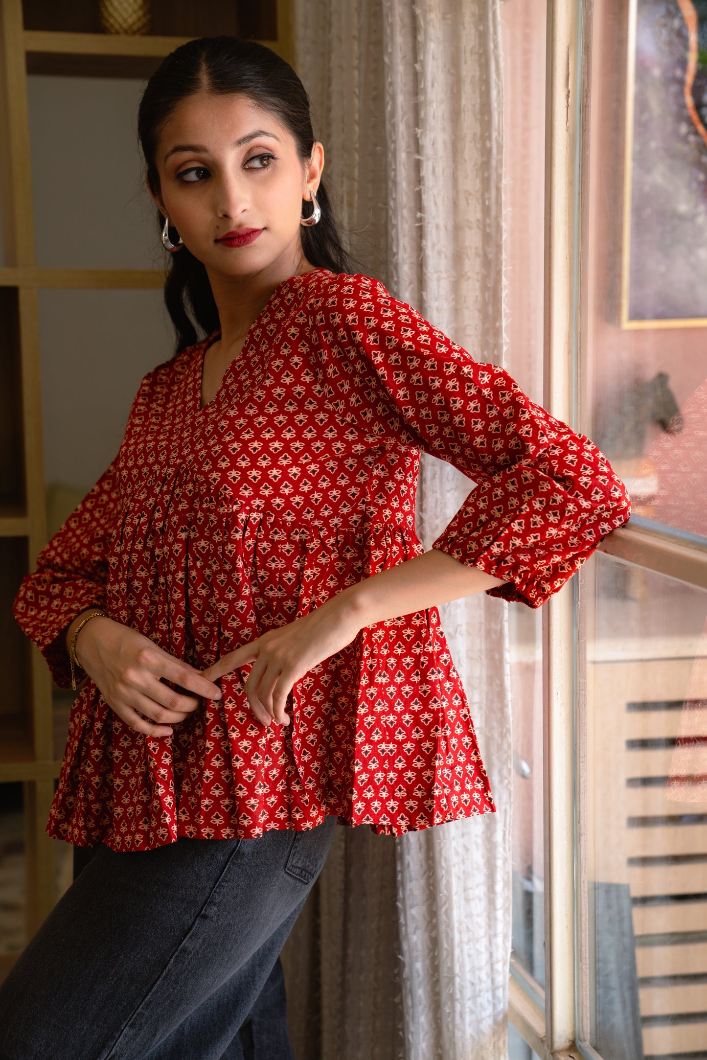 Ruby Bloom - Cotton Peplum Top