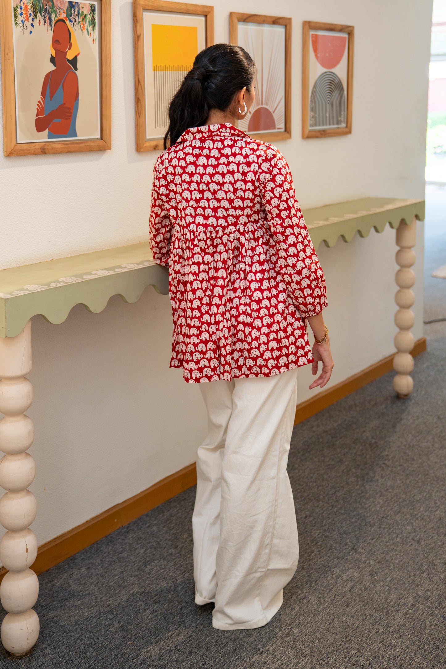 Ruby Elephant - Cotton Peplum Top