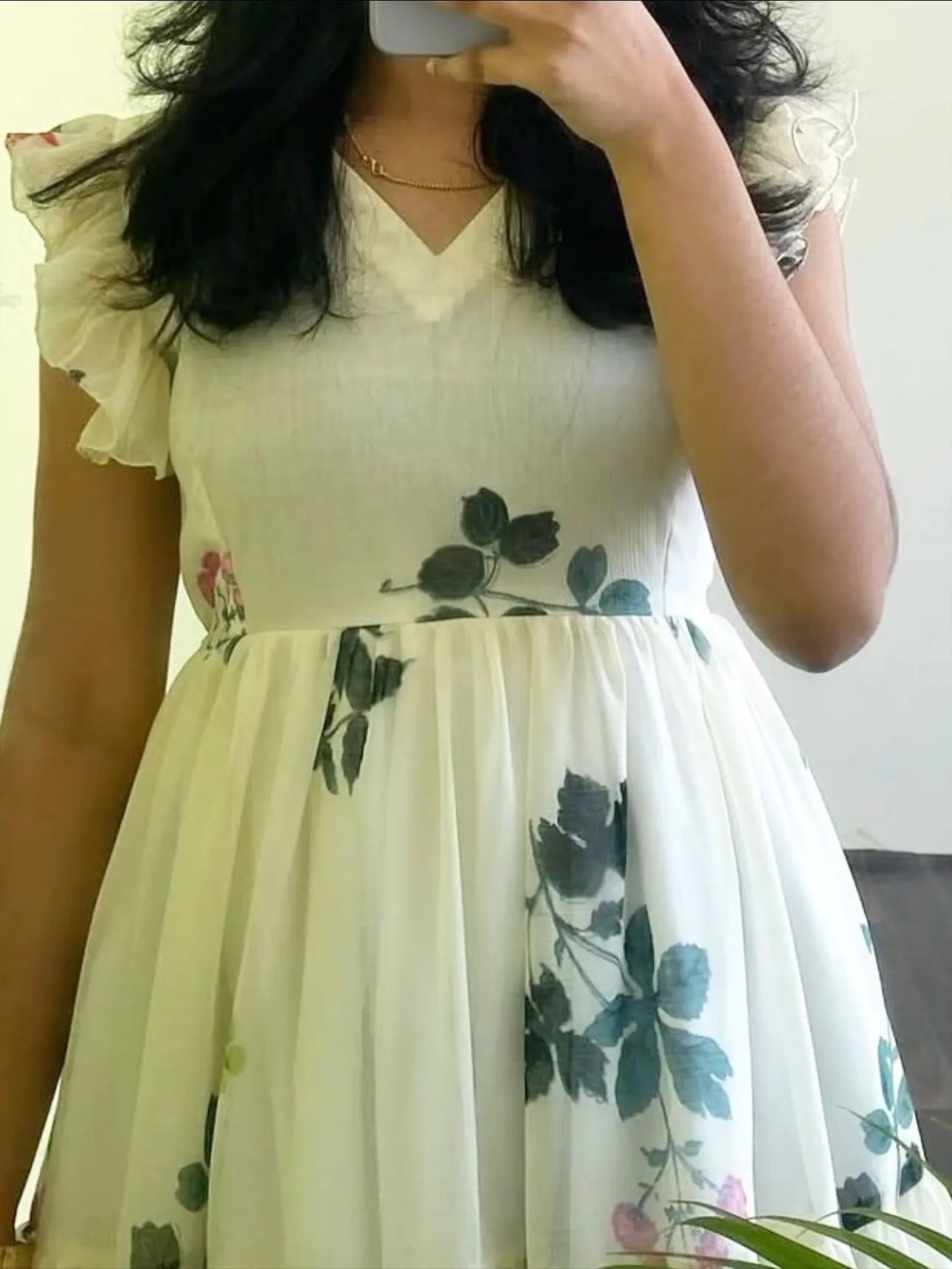White Floral Midi Dresses image 4