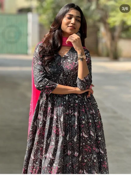 Midnight Bloom – 3 Piece Cotton salwar Set