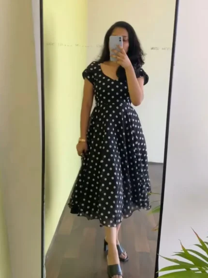 polka dots Midi Dress