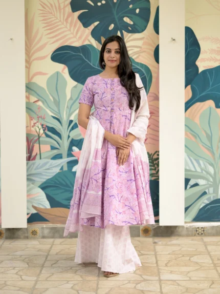 Lavender Bloom Cotton Suit