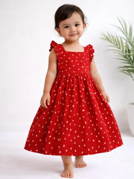 ❤️ Little Love Red Cotton Frock ❤️