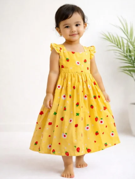 👉 Sunny Berry Cotton Frock 🍓☀️
